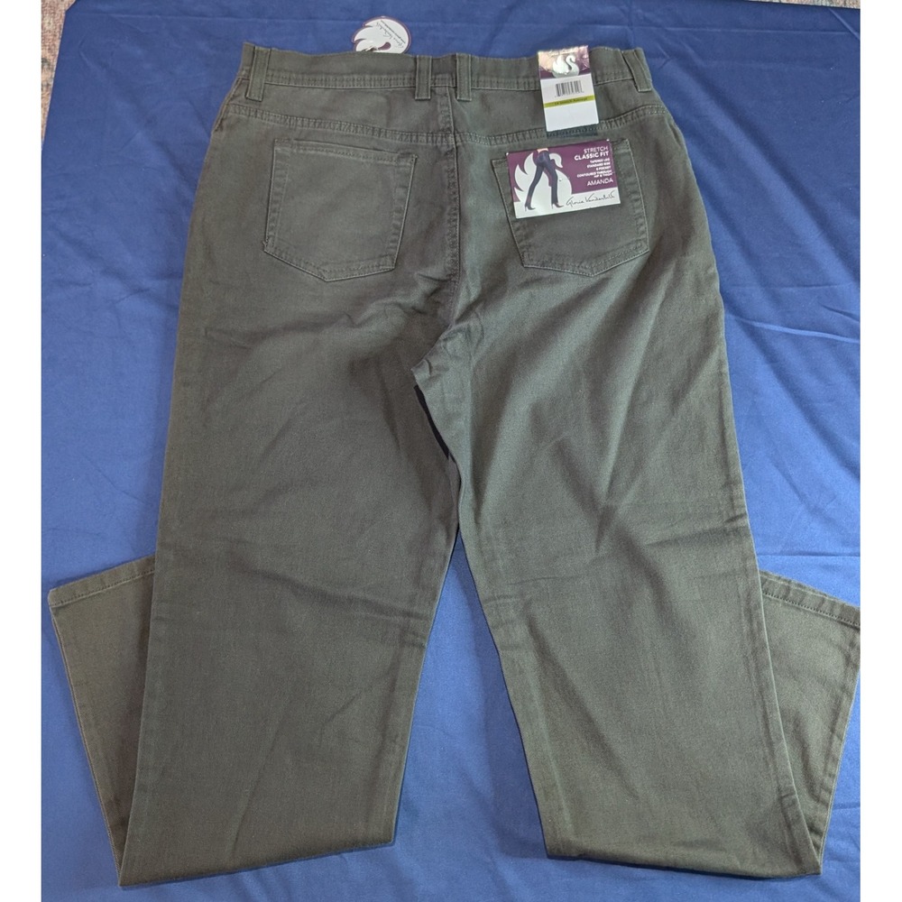 Gloria Vanderbilt Amanda Classic Fit Stretch Average Green Pants Size 14 NWT - Picture 12 of 12
